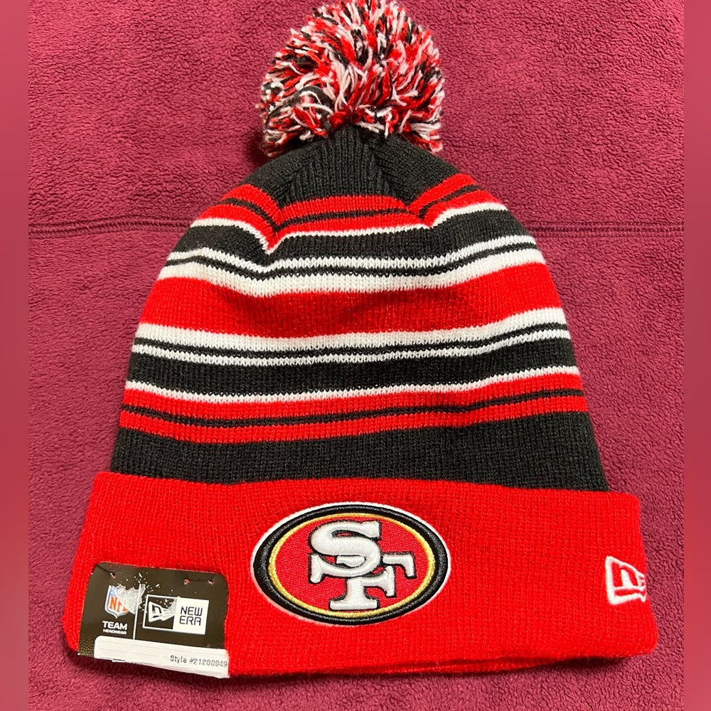 New Era Brand New San Francisco 49ers Pom Beanie Winter Knit Cap SF Niners NWT - Picture 1 of 5